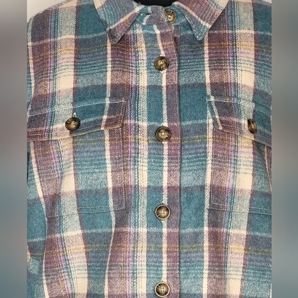 Sundance Plaid Flannel Shirt Jacket - Size PL - Picture 8 of 11